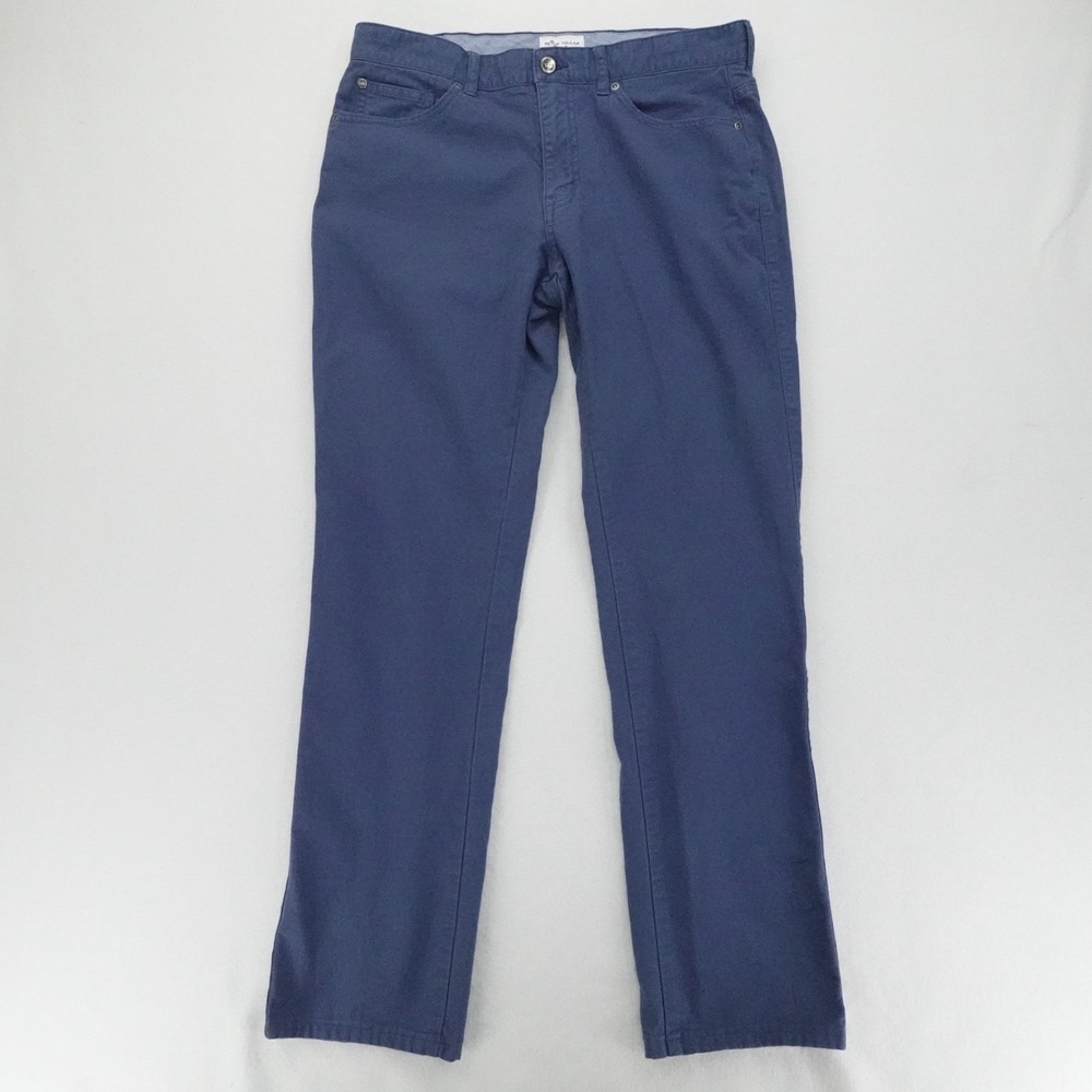 Peter Millar Pants Mens 33 Blue Stretch Five Pocket Golf Casual Chino Preppy